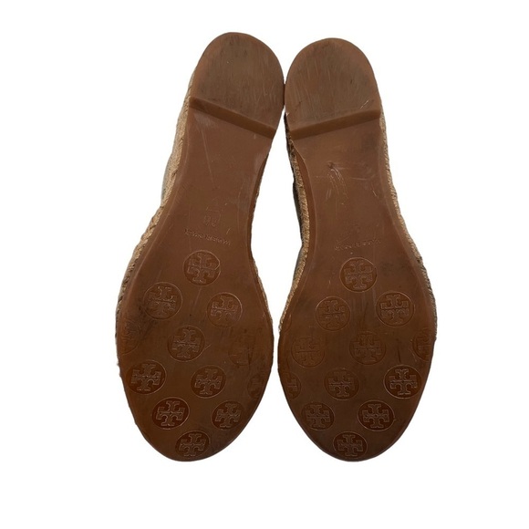 Tory Burch Beige Slip On Strappy Wedge Espadrille Sandals Size 8 Women’s - Picture 10 of 10